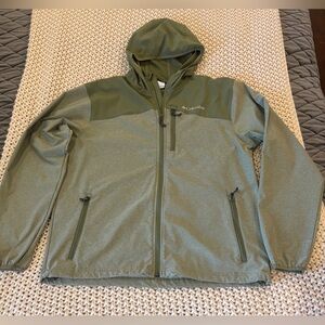 Columbia Men's olive green hooded jacket sz Large